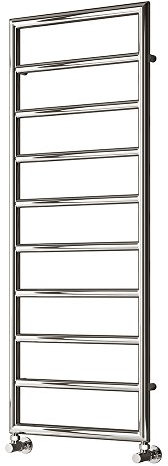 Reina Nardo Chrome Straight Round Designer Heated Towel Rail 1200mm x 450mm Central Heating