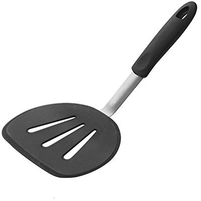 Silicone Turner, Perfect Pancake Flipper and Egg Turner, Heat Resistant Rubber Spatula Wide for Large Food