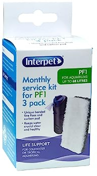 Interpet Monthly Service Kit for Interpet PF1 Aquarium Power Filter, floss and carbon bonded replacement foams (Pack of 3)
