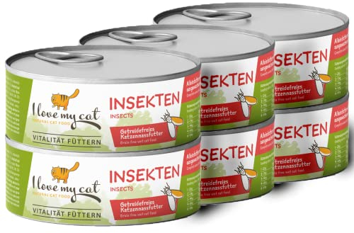 I love my cat NATURAL CAT FOOD Getreidefreies Nassfutter für Katzen mit Insektengeschmack (100 g (6er Pack))