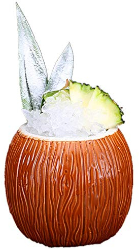 Tasse à cocktail hawaïenne Tiki en céramique, verre à vin, bière, verre à cocktail créatif, tasse à café amusante pour la maison, le bureau, cadeau (1 style coquille de noix de coco)
