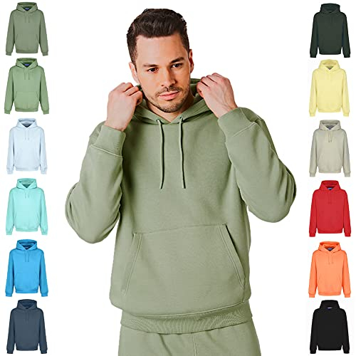 RIPT Essentials RCSWT763 Sudadera con capucha y capucha suave para hombre, Caqui, M