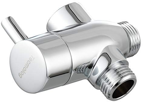 Tecmolog Brass Shut Off Valve G1/2 Shower Diverter Valve 3 Way for Handheld Shower Head and Fixed Shower Head Chrome, DSF013