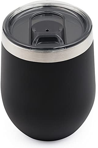 YUKON OUTFITTERS Everyday Outdoor DuraGrip Verre à vin isotherme en poudre en acier inoxydable Noir 300 ml