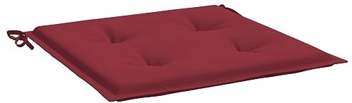 vidaXL Gartenstuhl Kissen 2 STK., Sitzkissen Outdoor Indoor, Stuhlkissen mit 2 Sätzen Schnüren, Stuhlauflage Sitzpolster, Weinrot 40x40x3cm Oxford-Gewebe
