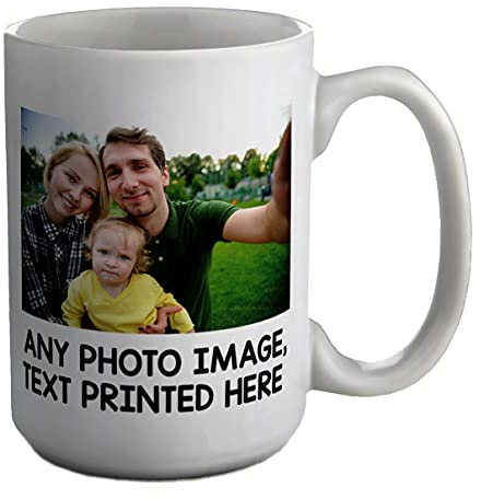 Shopagift Personalised Mug Any Photo Image Text Logo Business Company Design White 15oz Large Cup for Birthdays Mum Dad Mothers Fathers Day Family Retirement Work Gifts