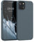 kwmobile Hülle kompatibel mit Apple iPhone 13 Hülle - gummierte TPU Silikon Handyhülle - Schutzhülle für kabelloses Laden - Case in Dunkler Schiefer