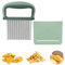 Neoreser Pommes Wellenmesser, Wellenschneider Gemüse, Edelstahl Kartoffelschneider, Pommes Frites Schneider Pommesschneider Riffelmesser Mit Schützendem für Obst Gemüse Salat Schneider Werkzeug (Grün)