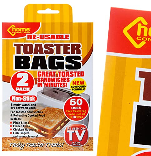 VFM - Miracle Non-Stick Toaster Bags Reusable Toastie Maker - Home Connection (2 Pack)