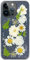 Abbery Handyhülle für iPhone 13 Pro Hülle Durchsichtig Echte Getrocknete Blumen Mit Kameraschutz Motiv Muster Glitzer Dünne Transparente Silikon Frauen Mädchen Stoßfeste Schutzhülle (Weiß Daisy)