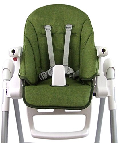 Ersatzbezug Sitzkissen [Bezug für Hochstuhl] kompatibel mit Peg Perego Prima Pappa ZERO3 & SIESTA (grün meliert)
