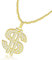 Goldkette Herren Dollar Anhänger Kette Hip Hop Dollar Halskette Hip Hop Dollar Halskette, Hip Hop Dollar Halskette Kostüme Hip Hop Punk goldkette fasching Geburtstagsgeschenk Für Männer Frauen