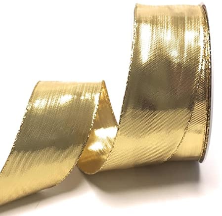 s.dekoda Schleifenband 25m x 40mm Gold Dekoband Goldband mit Drahteinlagen [5200]