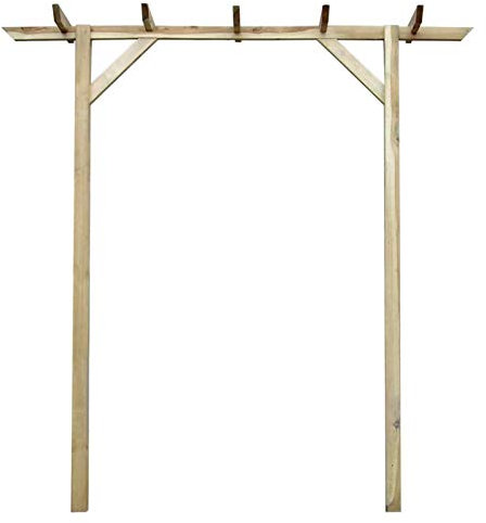 Keketa Pergola de jardin, bois, rectangulaire, vert, 200 x 40 x 205 cm