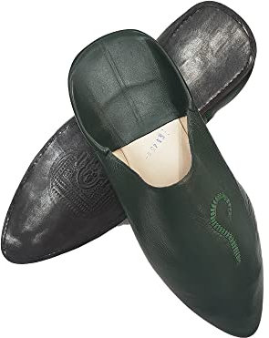 Babuchas Marokkanische Schuhe aus echtem Leder, handgefertigt von den besten Handwerkern in Marrakesch, grün, 42 EU