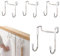 Ganci Appendiabiti 4 Pcs Appendi Accappatoio Bagno, Acciaio Inox Gancio Doccia Ganci Asciugamani Bagno, ganci Adatto per Bagno Cucina Porta (Argento)
