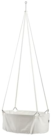Leander Classic™ Wiege mit Matratze Weiß - Babybett aus 100% Bio Baumwolle - Natürliche Schaukelbewegung - inkl. Kaltschaummatratze - ohne Stativ