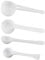 JIHUOO 4 Pcs White Plastic Measuring Spoons (1g, 3g, 5g, 10g) Perfect for Measuring and Taking Out Cosmetics Powder, Coffee, Seasoning, Glitter Powders