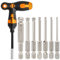 Ball End Allen Key Bit Set with Ratchet Screwdriver Hakkin 9Pcs Ball End S2 Steel Magnetic Allen Key Set 65mm 1/4 Hex Shank Allen Wrench Screwdriver Bits for Furniture Assembly H2-H8