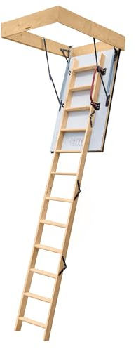 4iQ Group Bodentreppe Gedämmt 120 x 80 cm - Dachbodentreppe U-Wert 0,86 - Dachbodenluke Raumspartreppe Innen - Bodenluke mit Treppe bis zu 150 kg Traglast