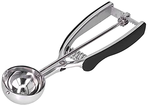 Tomotato Cuillère à Glace, Cuillère à Glace en Acier Inoxydable avec Gâchette et Poignée Confortable, Cuillère à Crème Glacée à Déclenchement pour Boule à Glace Pâtisserie Boule à Melon(59mm)