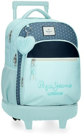 Pepe Jeans Dalma Mochila Compact 2 Ruedas Azul 32x43x21 cms Poliéster by Joumma Bags