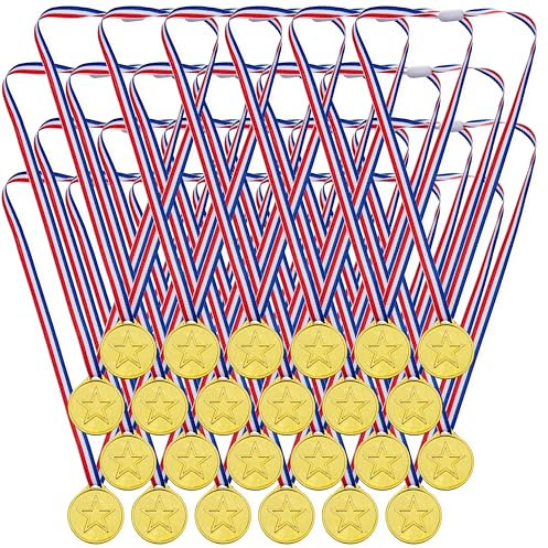 THE TWIDDLERS - 24 Stück Medaillen Awards Winner Set - Perfekt für Schulwettbewerbe, Fußball-Medaillen für Kinder, Tanz, Anerkennung & Leistung Quiz Zeremonie Geschenke