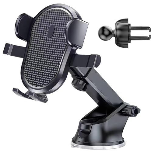 Porta Telefono Auto Ventosa Vetro Extra Potente - Supporto Cellulare Universale per Cruscotto o Parabrezza con Braccio Snodabile e Rotazione a 360°