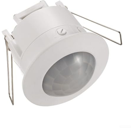 Bewegungsmelder Innen, 360° Infrarot Präsenzsensor, Deckeneinbau-Belegung, PIR-Lichtschalter, programmierbar, 110-240V