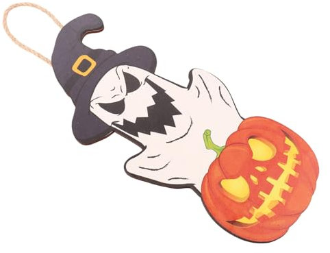 Alipis Halloween-Schild für die Haustür halloween pumpkin halloweenkürbis Halloween-Wand Halloween-Hängeschild-Ornament Dekor Türschild aus Holz Halloween-Partybevorzugung hölzern