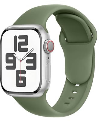 SRena SBC1 for Apple Watch Strap Ultra 2/Ultra/Series10 9 8 7 6 5 4 3/SE (38/40/41/42/44/45/46/49mm) - Sport | Secure Fit, Unisex, Compatible with All Models,Olive Green