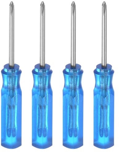 sourcing map 4Pcs PH0 Mini Phillips Screwdriver 1.5mm Magnetic Cross Head 45mm Length for Small Appliances Repairs, Blue