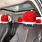 JIEYAO 4 Stück Weihnachtsmütze Kopfstützenbezüge für Autositze, Weiche Rote Weihnachtsmannmütze 36X 33cm Weihnachts Kopfstützenbezüge für Autos Lustige Weihnachts Auto Kopfstützen Bezug Auto Zubehör