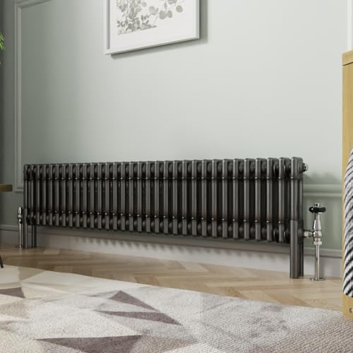 NRG Radiateur horizontal traditionnel en fonte - Double colonne - 300 x 1460 mm - Chauffage central - Pour salle de bain
