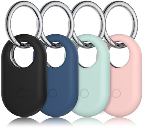 【4 STÜCK】 Mugust Hülle für Samsung Galaxy SmartTag 2 mit Schlüsselanhänger, GPS Tracker Anhänger Schutzhülle für Samsung Galaxy SmartTag 2 (APack)