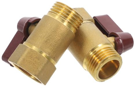 iplusmile 2stücke Absperrventil Kupfer Schlauch Ventil Innen Außengewinde Schnell Anschließen Garten Rohr Bewässerung System Wasser Stopp Gas Pool Zubehör Befestigung Ende Prüfen Drehen Pass