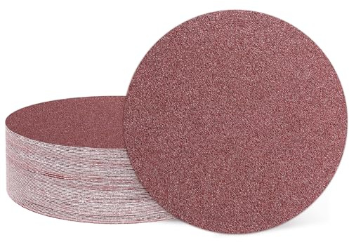 sourcing map 40 Pcs 7 Inch Sanding Discs 40 Grit Red Aluminum Oxide | Hook and Loop Sandpaper No-Hole Orbital Sander Sandpaper for Woodworking Automotive Metal Polishing