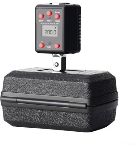 Yhenlovtt Digitaler Drehmomentschlüssel-Adapter mit LED-Anzeige, 1/4 3/8 1/2 3/4-Zoll-Antrieb, Metallkonstruktion, 1,3–600 Nm Reichweite (12,7 mm)