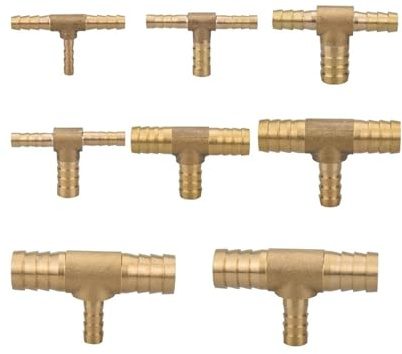 Raccordo a T per tubi in ottone a 3 vie (6-4-6 mm, 1 pz)