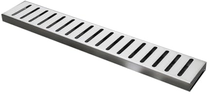 HJLKDYM Desagües Terrazas Piscinas, Cubierta Canal Drenaje Patios Exteriores, Fácil Instalación, Placa Zanja Drenaje con Rejilla Alcantarillado Acero Inoxidable(Silver,12x2x50cm)