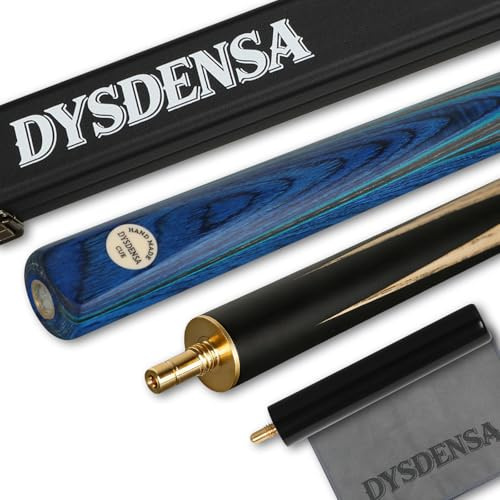 Dysdensa 57 inch Professional Handmade Snooker Cue Stick with Extension | For snooker home & bar game, Hard cue case, Durable Ash Wood 3/4 Classic Construction, 18 oz, 10mm leather tip, Copper joint