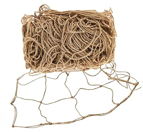 Jute Ranknetz, 100% Biologisch Abbaubar, Garten Rankhilfe Netz mt grosser Maschenweite, für Gurken, Tomaten, süße Erbsen, Clematis, Rosen und Anderen Kletterpflanzen (1m x 5m)