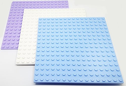LEGO® 3 x Base Plate Board 16x16 LAVENDER WHITE and LIGHT BLUE 16x16 Pin/Stud (12.8cm x 12.8cm x 0.5cm) FREE UK POSTAGE Taken from sets and Supplied in Bricks and Baseplates® Sealed Packaging