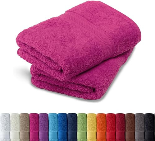 AR Line 2er Pack zum Sparpreis, Frottier Handtuch-Serie - in 8 Größen und 16 Farben 100% Baumwolle 500 g/m², 2er Pack Handtücher (50x100 cm) in Pink
