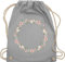 Shirtracer Turnbeutel Rucksack - Blumen & Pflanzen - Blumenkranz - Unisize - Hellgrau - wäschebeutel kita pflanze pride stoffrucksack stoffbeutel für kindergarten plant flower beutelrucksäcke