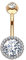 Paula & Fritz® Bauch-nabelpiercing Runder Zirkonia Umrandet 316L Chirurgenstahl Banane Bauch-Piercing Bananabell Nabel-Piercing Roségold