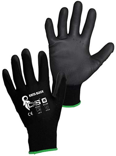 CXS Brita Arbeitshandschuhe - Rutschfeste Montagehandschuhe Nahtlos (9 (2 pack), Schwarz)