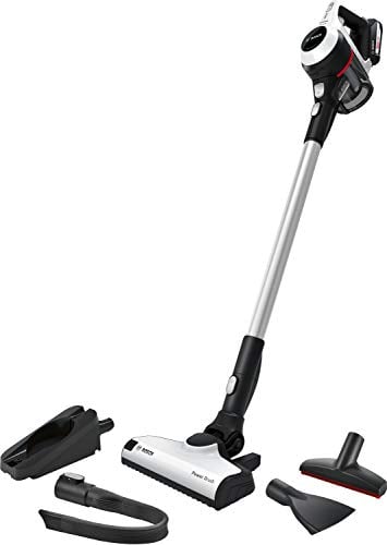 Bosch BCS611GB Unlimited 6 ProHome Cordless Stick Vacuum Cleaner, Ultra Lightweight Design, Suitable for All Floor Types, 1 x Interchangeable 18V Battery, 30 Minutes Run Time, White