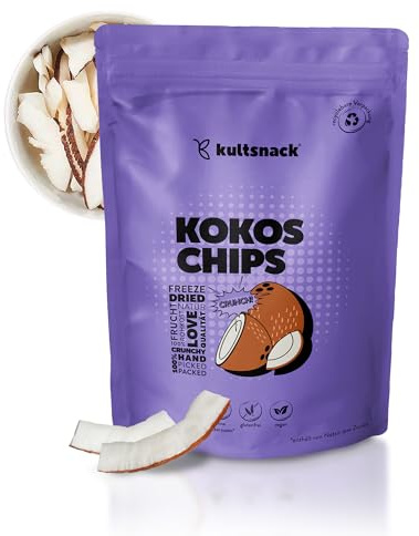Kultsnack Kokoschips in Bester Premium Qualität – 200 g – Kokos Chips Ungesüßt und Ungeschwefelt –Ohne Zucker und Ohne Konservierungsstoffe – Vegane Snack Chips (Glutenfrei)