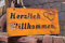 Rostalgie Edelrost Schild Herzlich Willkommen 30 x 15 cm Wandtafel Garten Dekoration Herz